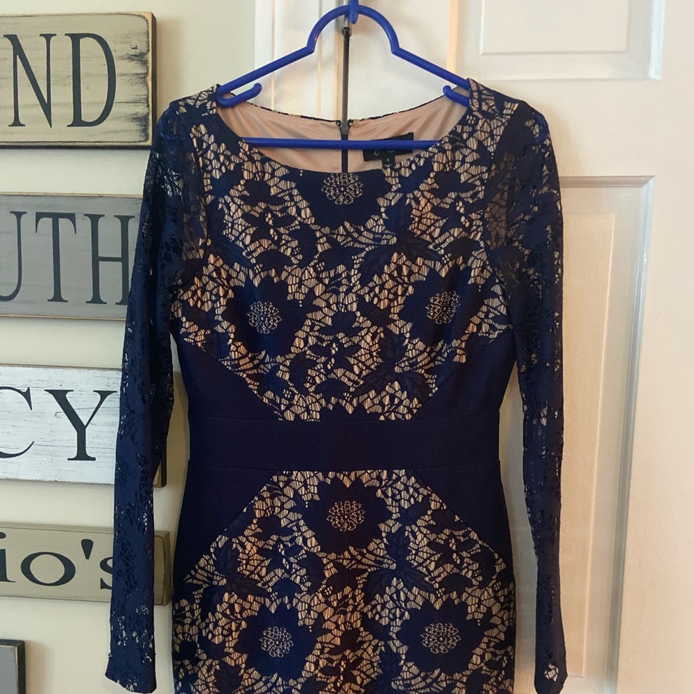 Lace Navy Blue Dress